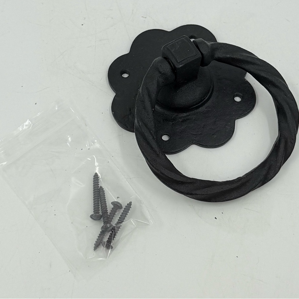 Renovators Supply Cabinet Pull 4.75" Wrought Iron Swing Handle Black Drawer NEW